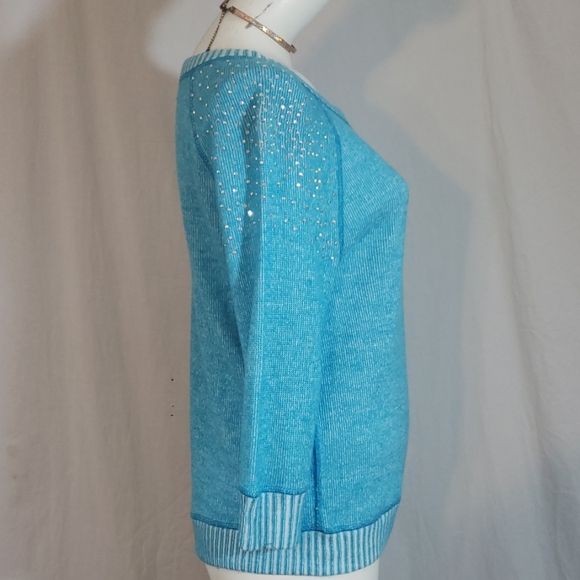 Justice blue sweater 3/4 sleeve size 20 jun - Picture 3 of 8